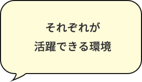 それぞれが活躍できる環境