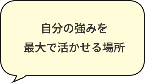 自分の強みを最大で活かせる場所
